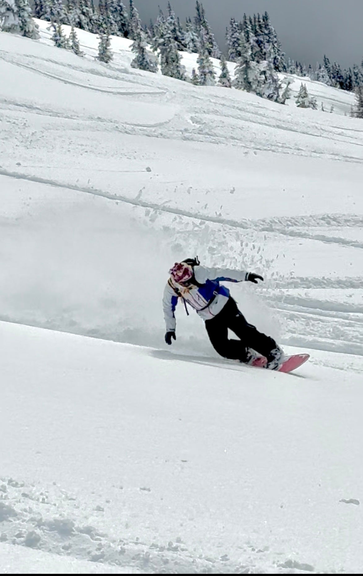 Johnson riding powder snow