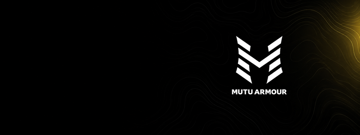 MUTU ARMOUR logo on a black topographic background